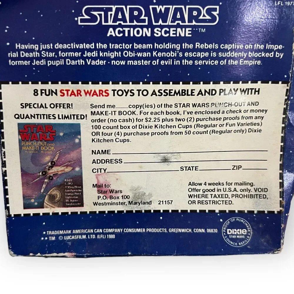 Vintage Star Wars 1980 Dixie Fun Cup Assortment In the Original Box - 1/2 full